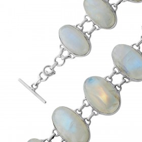 Mondstein Armband Silber 925 Regenbogen Edelsteine 85ct