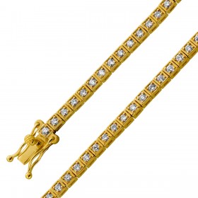 Tennisarmband Silber vergoldet Lab Grown Diamanten 2.0ct