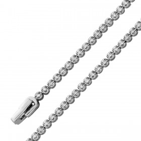 Tennis Armband in Silber 925, Lab Grown Diamanten imBrillantschliff, Total ca.1,00ct., G/VSI, rhodiniert,Breite 2,4mm, Stärke 2,4mm,4,7 Gramm, 20cm