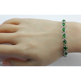Tennisarmband Silber 925 nat Chromdiopsit Edelsteine 7.9-8.8ct