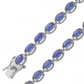 Tennisarmband Silber 925 nat Tansanit Edelsteine 8-8.9ct
