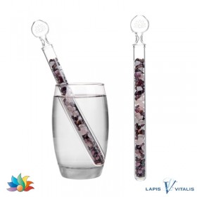 Edelsteinwasser LEBENSFREUDE Granat Rubin Rosenquarz Blume des Lebens