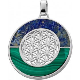 Blume des Lebens Anhänger Silber 925 Lapislazuli 5.4ct Malachit 7.0ct   