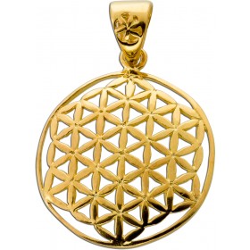 Blume des Lebens Designer Anhänger Silber 925 vergoldet FLOWER OF LIFE