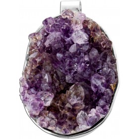 Amethyst Edelsteinanhänger Silber 925 lila Druse Kristallstufe