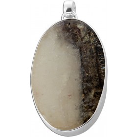 Anhänger Sterlingsilber 925 milchig schwarzer Rutilquarz Edelstein