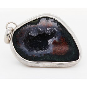 Achat Anhänger Sterlingsilber 925 violette rote Druse 53ct Edelstein