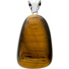 Tigerauge Anhänger Sterlingsilber 925 goldbrauner Edelstein  