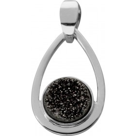 Achat Edelstein Anhänger Silber 925 schwarze Achatdruse 10.3mm