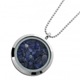 Tansanit Collier blaue Natur Edelsteine 13.0ct. Glasmedaillon