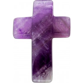 Kreuz Amehyst Anhänger lila Edelstein gebohrt 