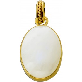 Labradorit Anhänger Silber 925 vergoldet weißer Edelstein 30.9ct