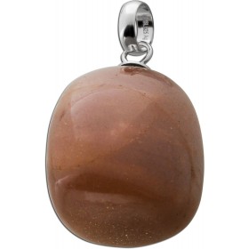 Mondstein Anhänger Silber 925 brauner Trommelstein