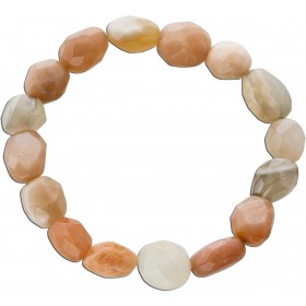 Mondstein Armband weiss Orange Nuggets 10-3mm
