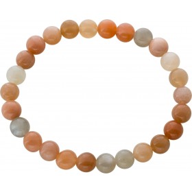 Mondstein Armband grau braun rote  Kugeln 8mm 