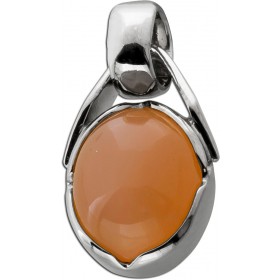 Mondstein Anhänger Silber 925 orangener Edelstein 6ct.