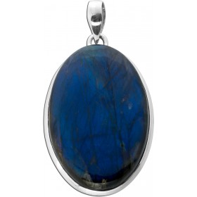 Labradorit Anhänger Silber 925 blauer Edelstein 35ct
