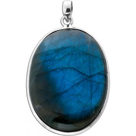Labradorit Anhänger Silber 925 blauer Edelstein 80ct
