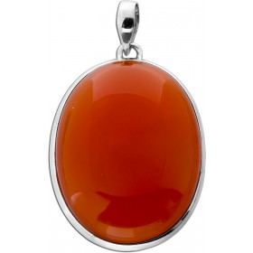 Karneol Anhänger Silber 925 orange roter Edelstein 45ct