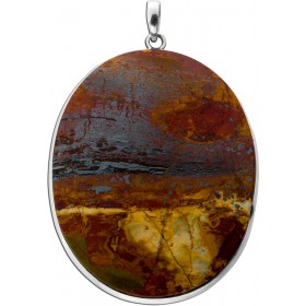 Marra Mamba Tigerauge Anhänger Silber 925 gold brauner Edelstein 125ct