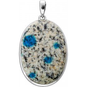 Jaspis Granat Azurit Anhänger Silber 925 weiß schwarzer Edelstein 45ct