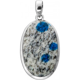 Jaspis Azurit Granat Anhänger Silber 925 schwarz weiss blauer Edelstein 40ct