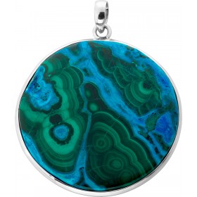 Malachit Azurit Anhänger Silber 925 grün blauer Edelstein 75ct