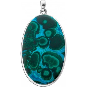 Malachit Azurit Anhänger Silber 925 grün blauer Edelstein 65ct