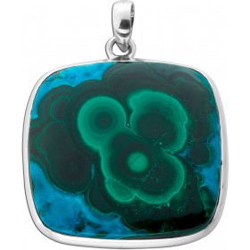 Malachit Azurit Anhänger Silber 925 grün blauer Edelstein 70ct 