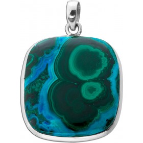 Malachit Azurit Anhänger Silber 925 grün blauer Edelstein 60ct