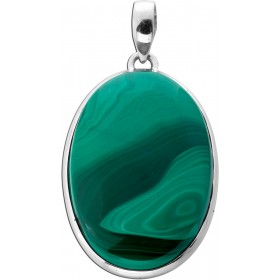 Malachit Anhänger Silber 925 grüner Edelstein 35ct