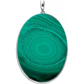 Malachit Anhänger Silber 925 grüner Edelstein 205ct