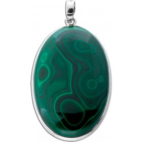 Malachit Anhänger Silber 925 grüner Edelstein 120ct