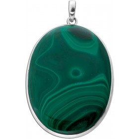 Malachit Anhänger Silber 925 grüner Edelstein 130ct