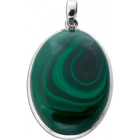 Malachit Anhänger Silber 925 grüner Edelstein 100ct