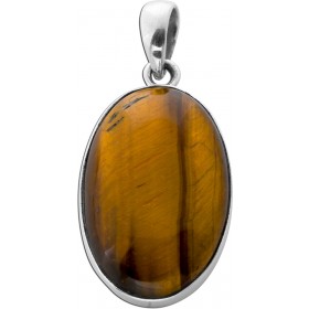 Tigerauge Anhänger Silber 925 gold brauner Edelstein 25ct