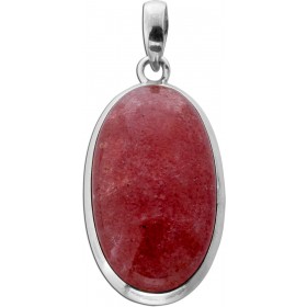 Erdbeerquarz Anhänger Silber 925 pinker Edelstein 30ct