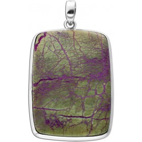 Stichtit Anhänger Silber 925 grün lila Edelstein 40ct