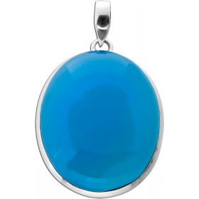 Chalzedon Anhänger Silber 925 himmelblauer Edelstein 30ct