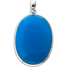 Chalzedon Anhänger Silber 925 himmelblauer Edelstein 35ct