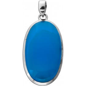 Chalzedon Anhänger Silber 925 himmelblauer Edelstein 45ct