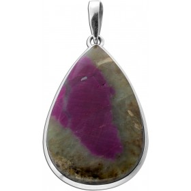 Amethyst Anhänger Silber 925 lila grüner Seiden Edelstein 35ct