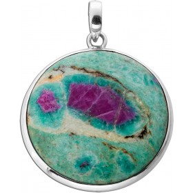 Rubin Fuchsit Anhänger Silber 925 pink grüner Edelstein 35ct