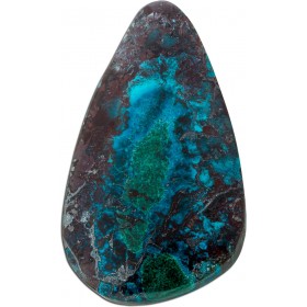 Chrysocoll Anhänger Tropfen azurblau grün schwarzer Edelstein 84,1ct 