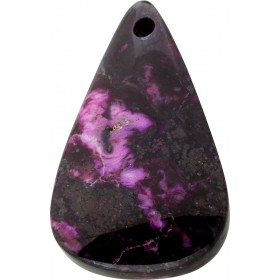 Suglith Anhänger Tropfen dunkelbraun pink lila Edelstein 99.2ct