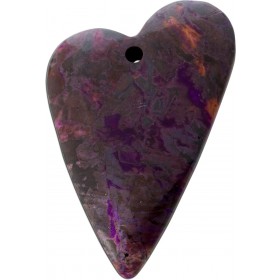 Suglith Herz Anhänger violett dunkelbraun grauer Edelstein 122.25ct