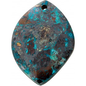 Chrysocoll Anhänger türkis rostbraun beige Edelstein 118.3ct