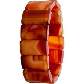 Achat Armband beige rostbraun rote Natur Edelsteine flexibel 