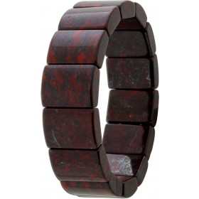 Blutstein Armband flexibel weinrot schwarze Edelsteine