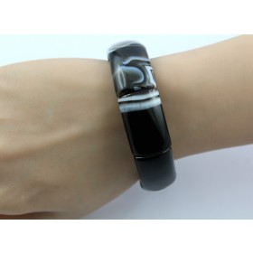 Achat Armband dunkelbraune Edelsteinen flexibel